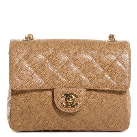 chanel mini square caviar beige|Flap Bags .